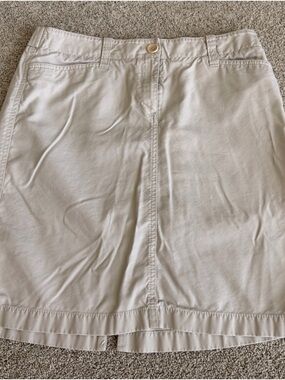 Ann Taylor Beige Skirt with Dark Brown Trim